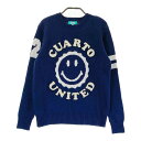 CUARTO UNITED クアルトユナイテッド ニットセーター ワッペン ネイビー系 S 【中古】ゴルフウェア レディース