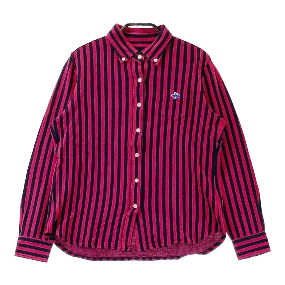 PEARLY GATES パーリーゲイツ 長袖シャツ ボタンダウン ストライプ柄 ピンク系 0 【中古】ゴルフウェア..