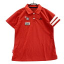 LE COQ GOLF ルコックゴルフ 半袖ポロシャツ レッド系 LL 【中古】ゴルフウェア レディース