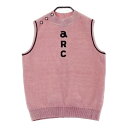 ARCHIVIO アルチビオ 2023年モデル モックネック ニットベスト ベロアモール ピンク系 36 【中古】ゴルフウェア レディース