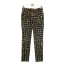PEARLY GATES パーリーゲイツ ストレッチパンツ 千鳥 レオパード 総柄 ブラウン系 1 【中古】ゴルフウェア レディース