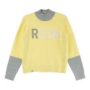 ROSASEN ロサーセン モックネック ニットセーター イエロー系 M 【中古】ゴルフウェア レディース
