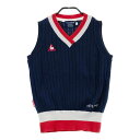 LE COQ GOLF ルコックゴルフ ニットベスト ネイビー系 M 【中古】ゴルフウェア レディース