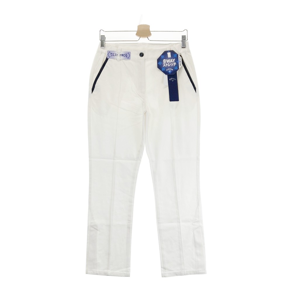 CALLAWAY キャロウェイ ストレッチ セミフレアロングパンツ ホワイト系 L 【中古】ゴルフウェア レディース