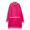 JACK BUNNY ジャックバニー 裏地付き 長袖ニットワンピース ピンク系 1 【中古】ゴルフウェア レディース