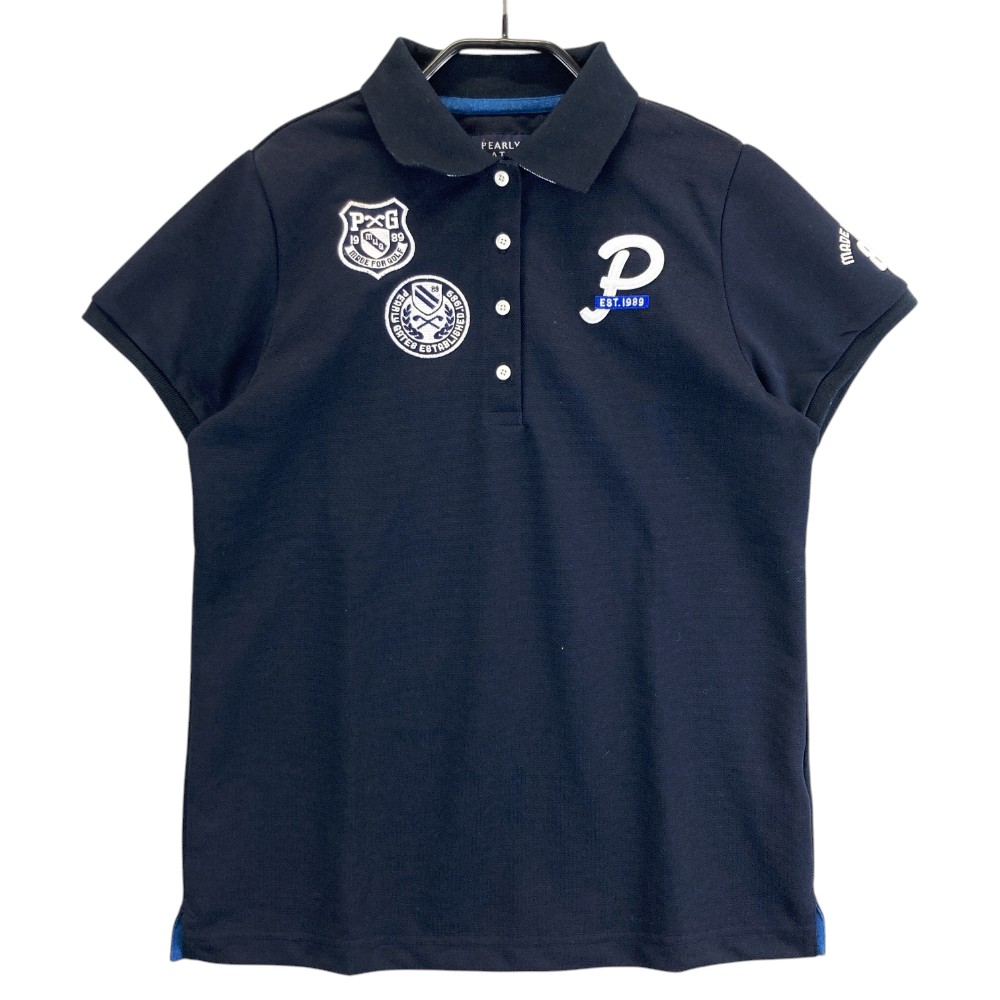PEARLY GATES パーリーゲイツ 半袖ポロシャツ ネイビー系 1 【中古】ゴルフウェア レディース