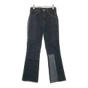 WRANGLER ラングラー パッチワーク フレア デニムパンツ ネイビー系 S 【中古】レディース