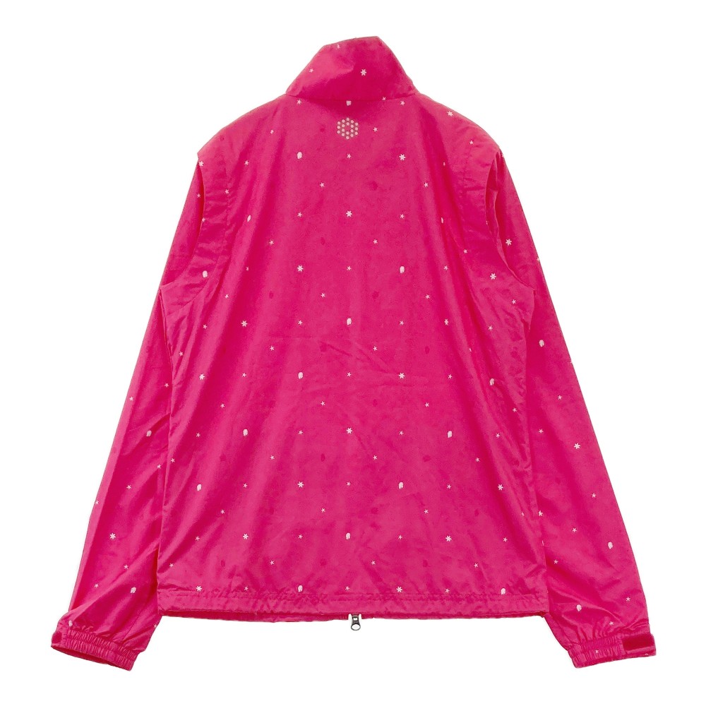 PUMA GOLF プーマゴルフ ジップジャケット 裏メッシュ 総柄 ピンク系 M 【中古】ゴルフウェア レディース