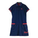 LE COQ GOLF ルコックゴルフ 半袖ワンピース ネイビー系 L 【中古】ゴルフウェア レディース