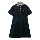 DEVEREUX GOLF デヴァローゴルフ 半袖ポロ ワンピース スカルワッペン ブラック系 M 【中古】ゴルフウェア レディース
