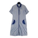M.U SPORTS エムユースポーツ ジップ半袖ワンピース ネイビー系 40 【中古】ゴルフウェア レディース