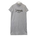 PING ピン モックネック 半袖ワンピース プリント グレー系 S 【中古】ゴルフウェア レディース