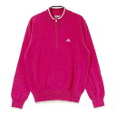 ADIDAS GOLF アディダスゴルフ ハーフジップ ニットセーター ピンク系 M 【中古】ゴルフウェア レディース