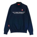 LE COQ GOLF ルコックゴルフ ハイネック ニットセーター ネイビー系 M 【中古】ゴルフウェア レディース