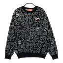 BEAMS GOLF ビームスゴルフ ; ×Keith Haring 長袖ニットセーター 総柄 ブラック系 M 【中古】ゴルフウェア レディース