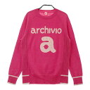 ARCHIVIO アルチビオ カシミヤ ニットセーター ロゴ 星スタッズ ピンク系 38 【中古】ゴルフウェア レディース