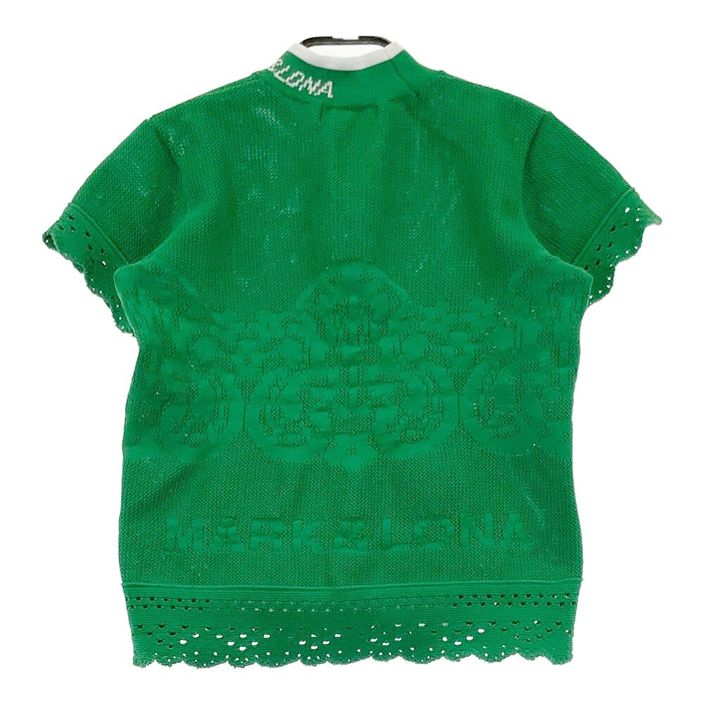 MARK&LONA マークアンドロナ ハイネック半袖ニットセーター グリーン系 36 【中古】ゴルフウェア レディース