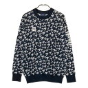 PEARLY GATES パーリーゲイツ ニットセーター 千鳥柄 ネイビー系 1 【中古】ゴルフウェア レディース