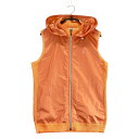 LANVIN SPORT ランバン スポール フード付 メッシュ切替 ジップベスト オレンジ系 38 【中古】ゴルフウェア レディース