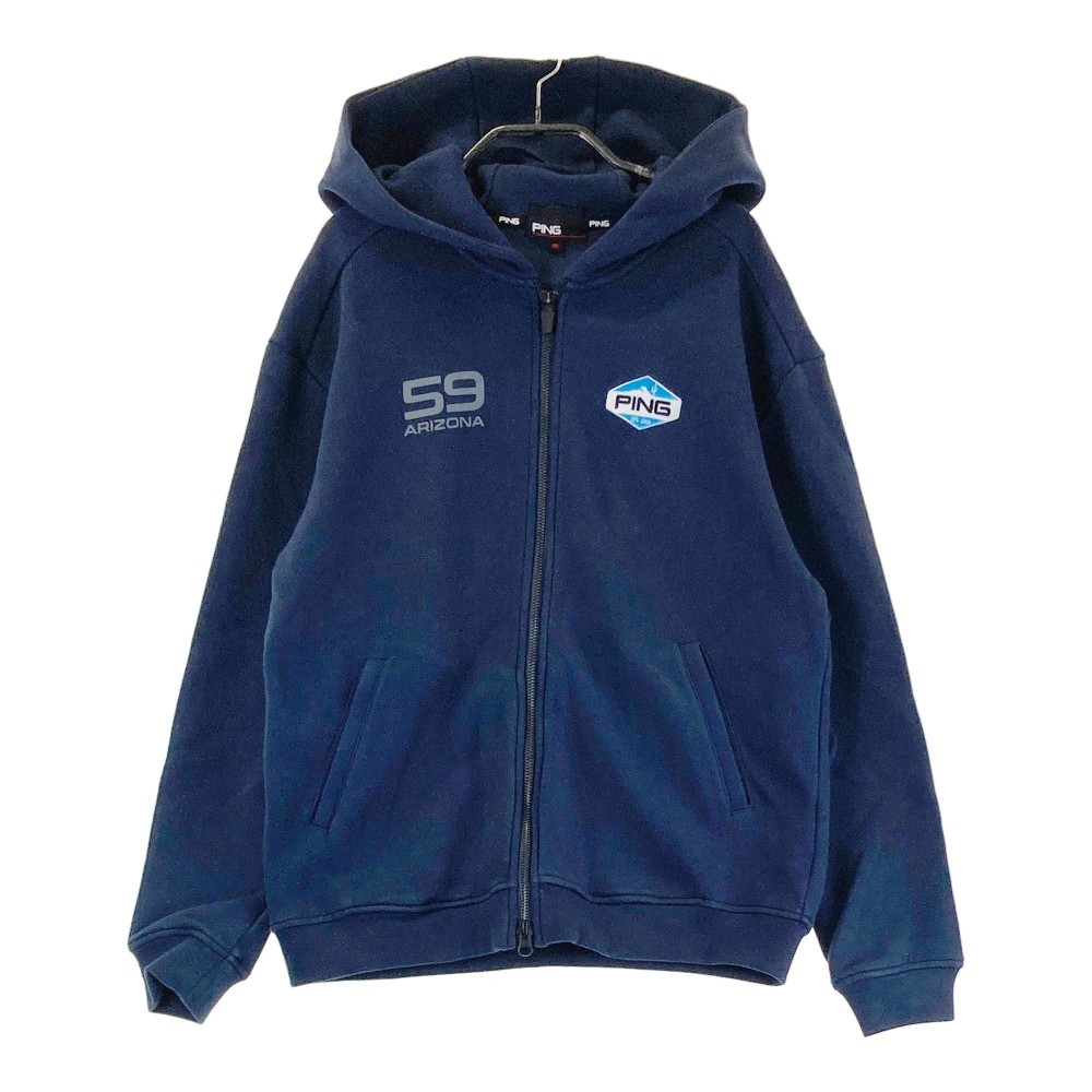 PING ピン スウェット ジップパーカー ネイビー系 M 【中古】ゴルフウェア レディース