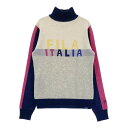 FILA GOLF フィラゴルフ ウール混 長袖ニットセーター グレー系 M 【中古】ゴルフウェア レディース