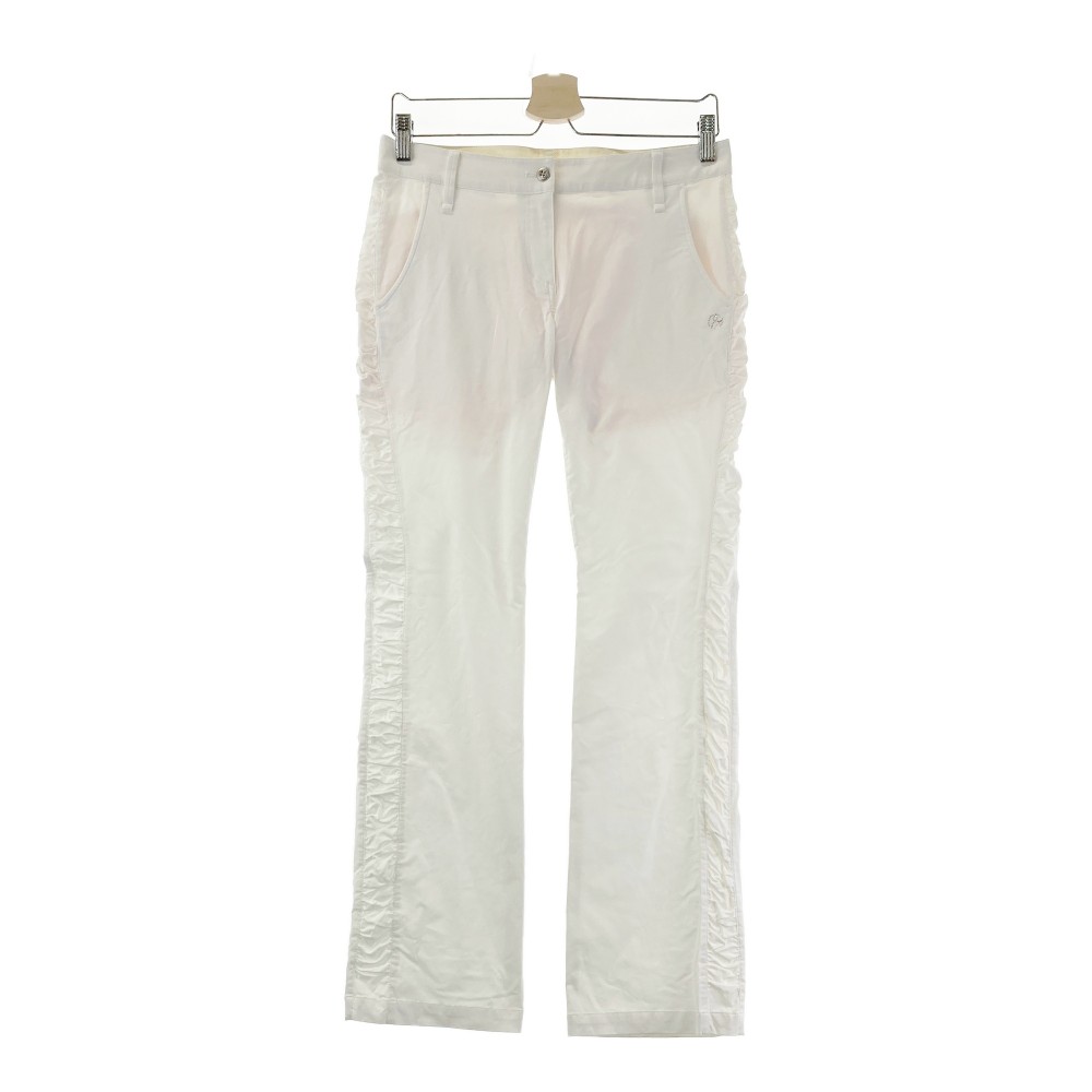 AND PER SE アンパスィ ロングパンツ ホワイト系 L 【中古】ゴルフウェア レディース