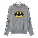 MASTER BUNNY EDITION マスターバニーエディション ×BATMAN ウール混 クルーネック ニットセーター グレー系 1 【中古】ゴルフウェア...