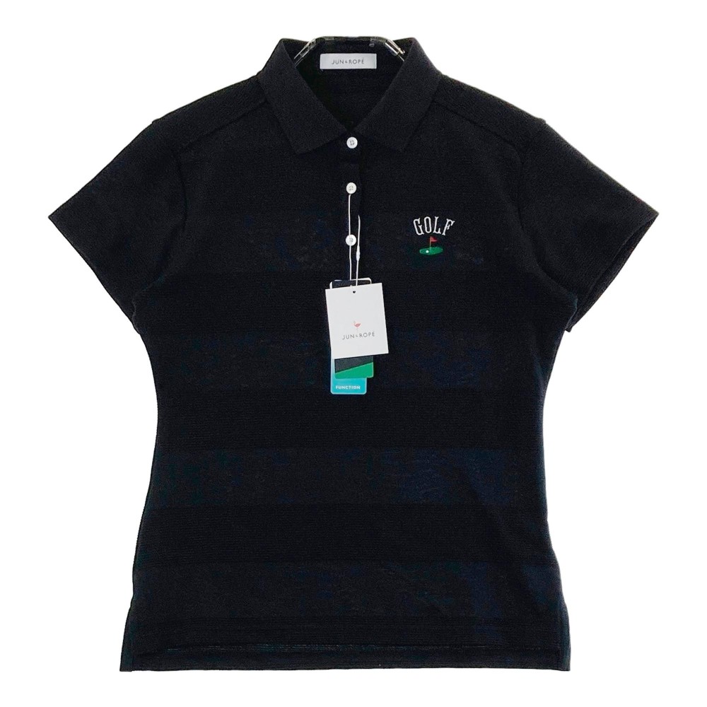 JUN&ROPE ジュン アンド ロペ ERM-23000 半袖ポロシャツ ブラック系 S 【中古】ゴルフウェア レディース