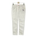 ROUGH&SWELL ラフアンドスウェル コーデュロイ ストレッチ ロングパンツ ホワイト系 M 【中古】ゴルフウェア レディース