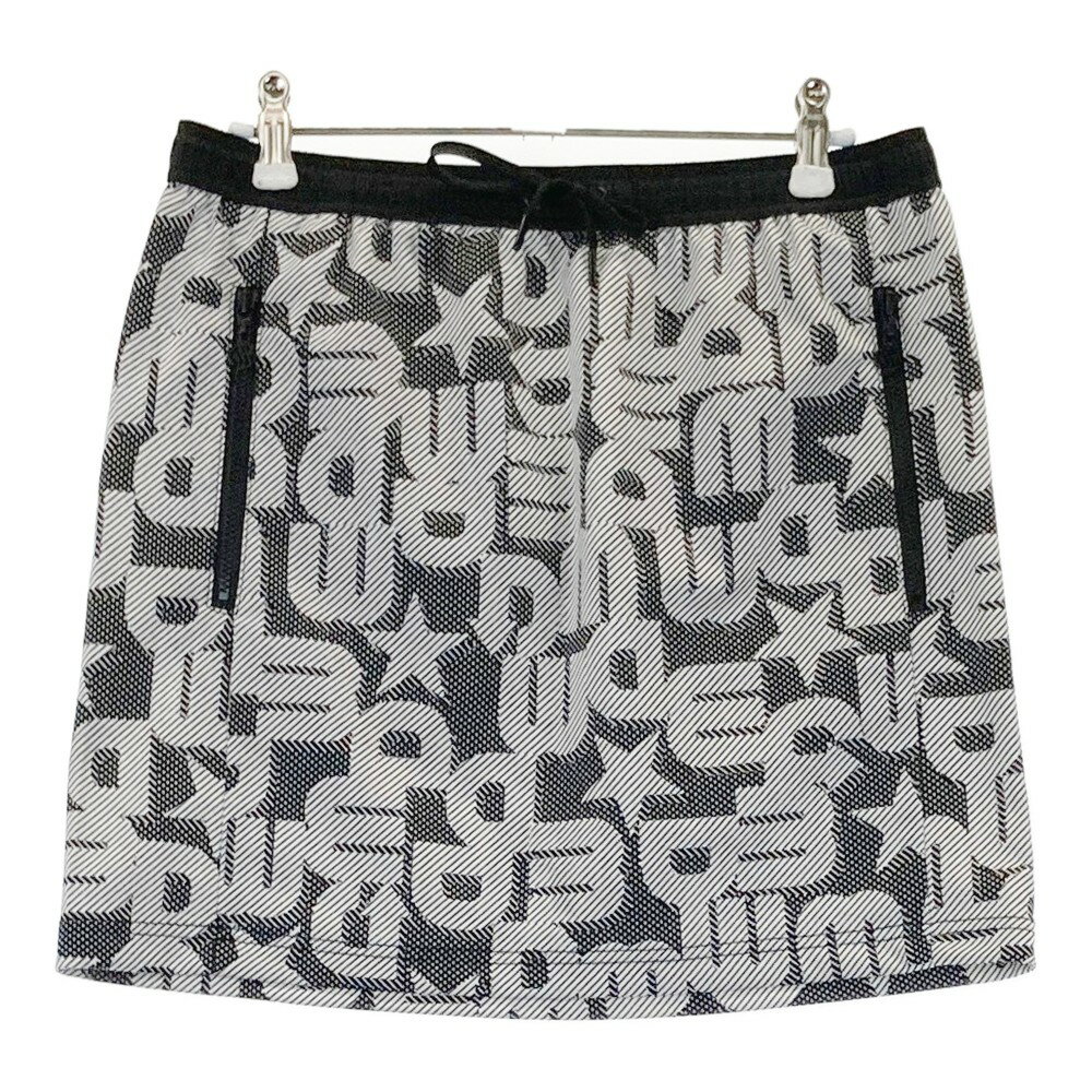 DANCE WITH DRAGON ダンスウィズドラゴン スカート 英字総柄 ブラック系 3 【中古】ゴルフウェア レデ..