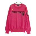 PEARLY GATES パーリーゲイツ 長袖 ニットセーター ニコちゃん ピンク系 1 【中古】ゴルフウェア レディース