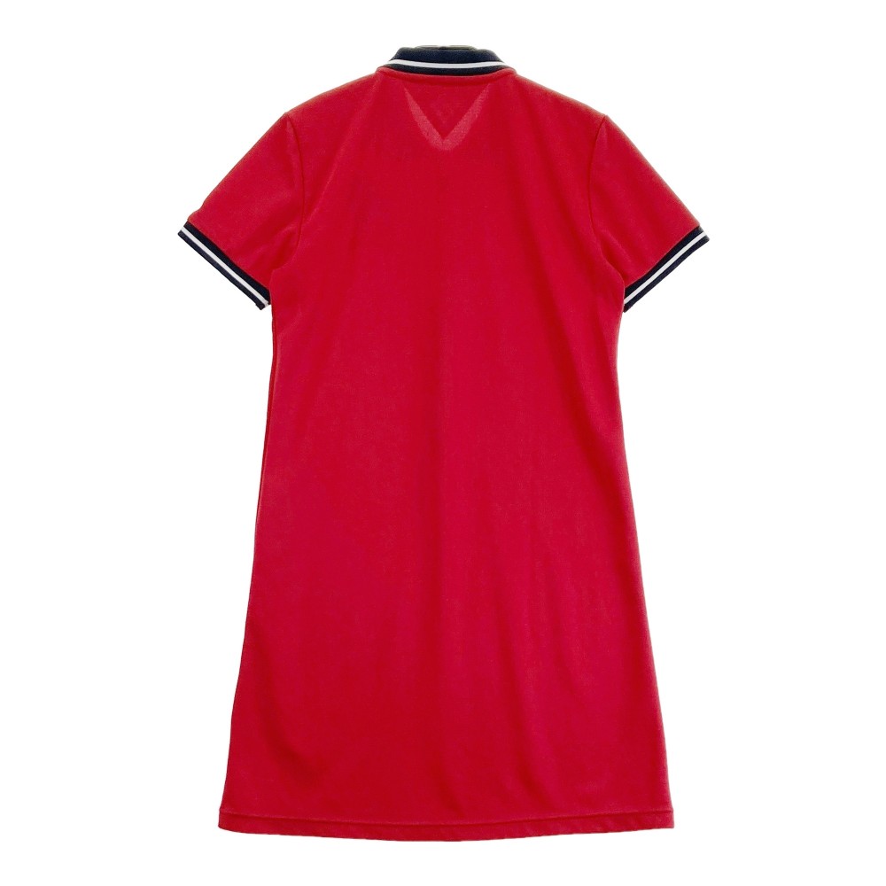 TOMMY HILFIGER GOLF トミー ヒルフィガーゴルフ 半袖 ポロワンピース レッド系 M 【中古】ゴルフウェア レディース