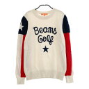 BEAMS GOLF ビームスゴルフ 長袖ニットセーター ホワイト系 L 【中古】ゴルフウェア レディース