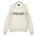 PING ピン ニット セーター カシミヤ ホワイト系 L 【中古】ゴルフウェア レディース