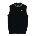 TOMMY HILFIGER GOLF トミー ヒルフィガーゴルフ ニットベスト ブラック系 L 【中古】ゴルフウェア レディース