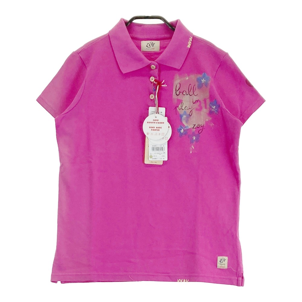 ZOY ゾーイ 071682012 半袖ポロシャツ BOB ピンク系 40 【中古】ゴルフウェア レディース