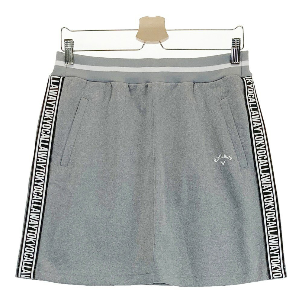 CALLAWAY キャロウェイ スウェットスカート サイドロゴ グレー系 L 【中古】ゴルフウェア レディース
