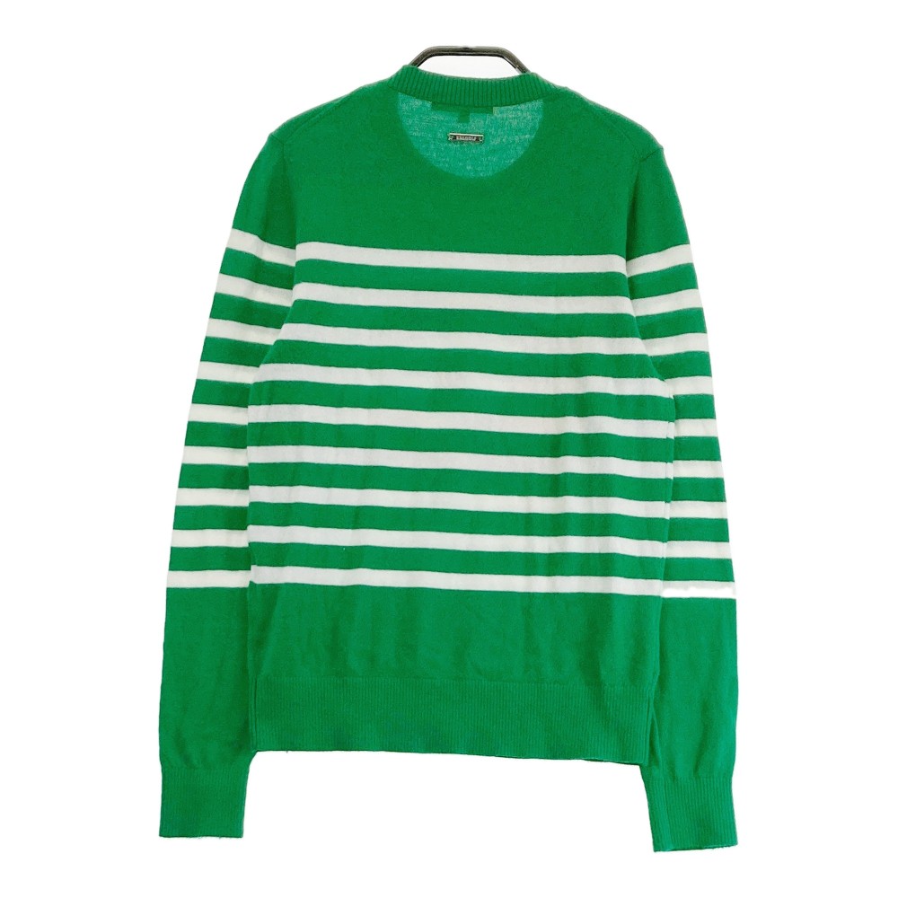 23区GOLF ニジュウサンクゴルフ ウール混 ニットセーター ボーダー柄 グリーン系 1 【中古】ゴルフウェア レディース