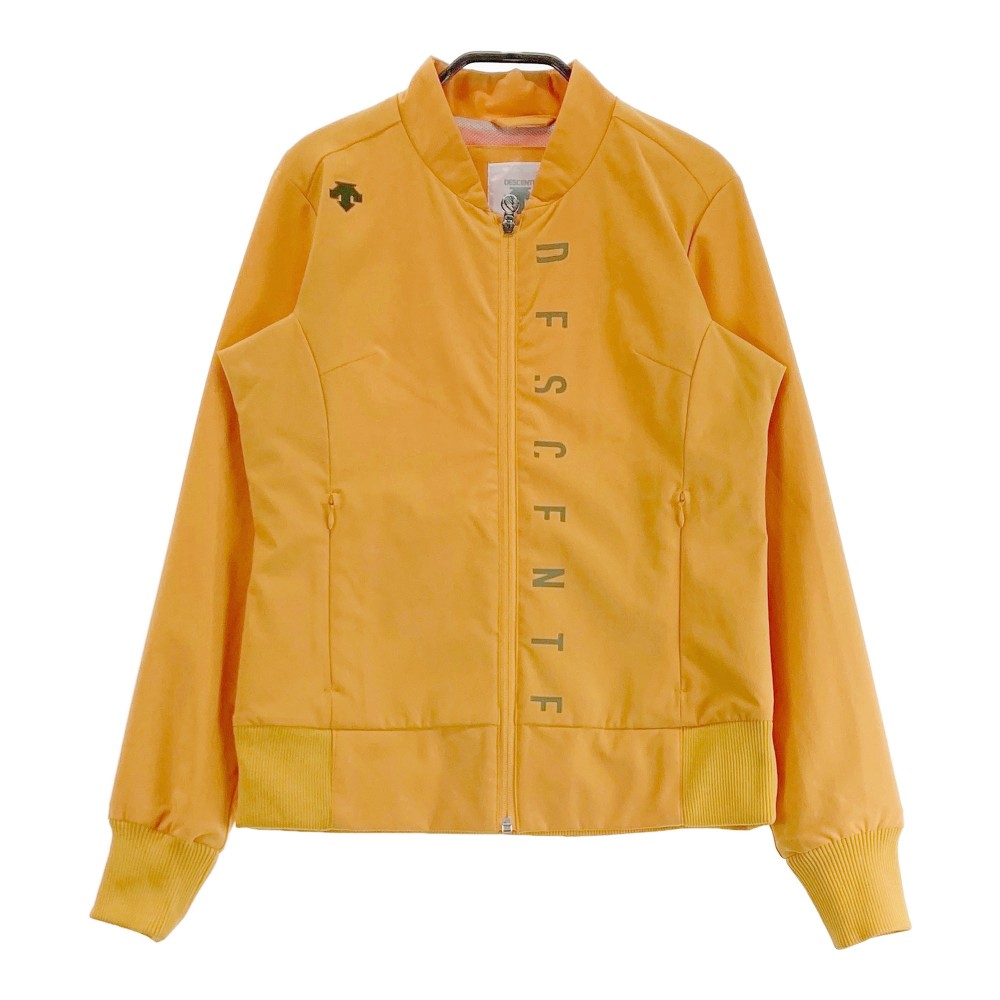 DESCENTE GOLF デサントゴルフ 長袖ジップジャケット プリント イエロー系 S 【中古】ゴルフウェア レディース