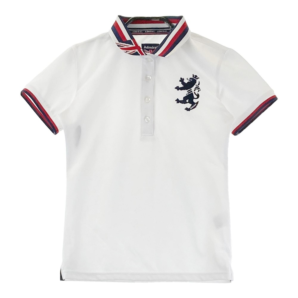 ADMIRAL アドミラル 半袖ポロシャツ ホワイト系 S 【中古】ゴルフウェア レディース