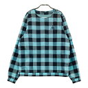 LE COQ GOLF ルコックゴルフ 2way ブルゾン チェック柄 ブルー系 L 【中古】ゴルフウェア レディース
