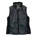 HEAL CREEK ヒールクリーク ; 裏メッシュ ジップベスト ロゴ 総柄 グレー系 40 【中古】ゴルフウェア レディース