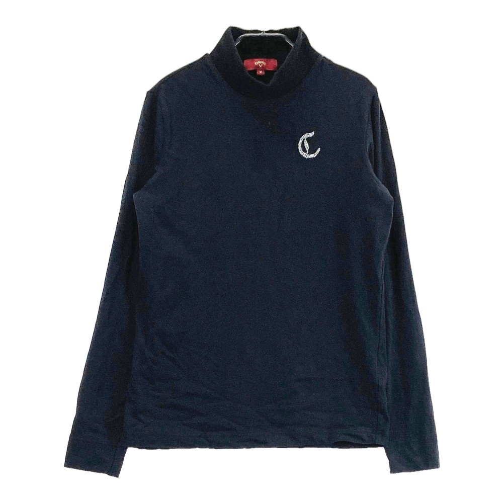 CALLAWAY キャロウェイ レッドレーベル ハイネック 長袖Tシャツ スパンコール ブラック系 M 【中古】ゴルフウェア レディース