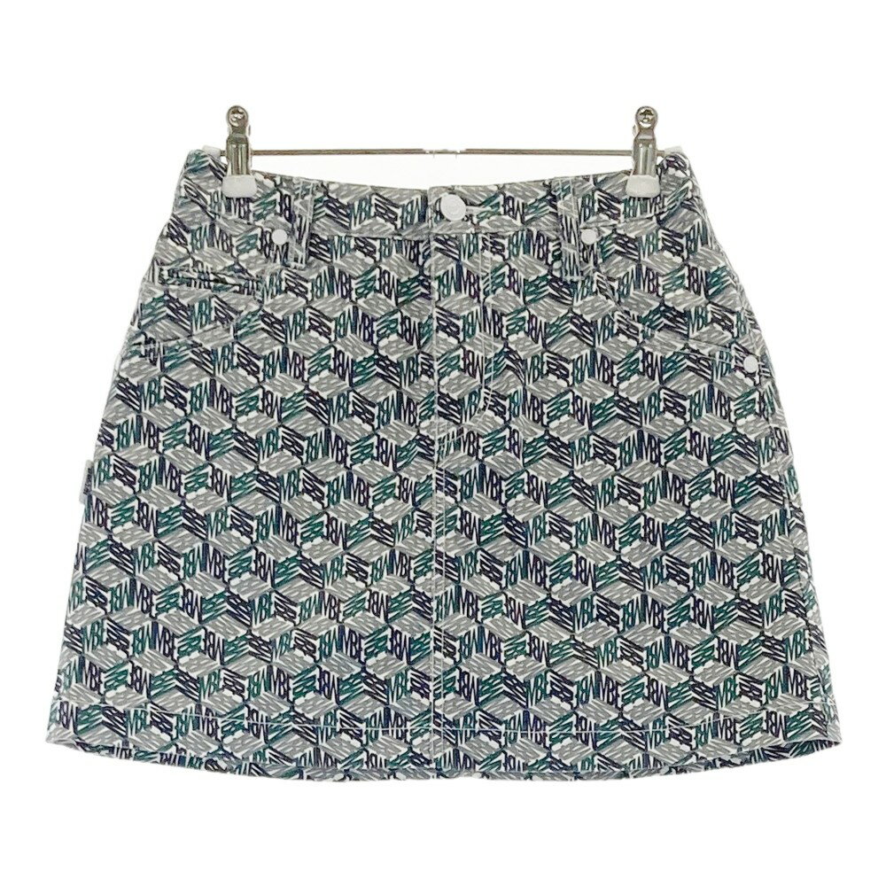 MASTER BUNNY EDITION マスターバニーエディション インナー付 ストレッチスカート 総柄 グリーン系 00 【中古】ゴルフウェア レディース