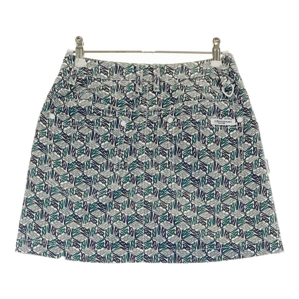 MASTER BUNNY EDITION マスターバニーエディション インナー付 ストレッチスカート 総柄 グリーン系 00 【中古】ゴルフウェア レディース