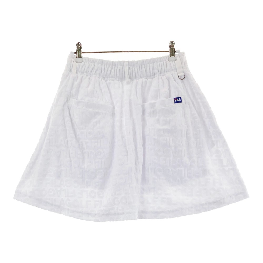 FILA GOLF フィラゴルフ インナー付き スカート ロゴ総柄 ホワイト系 M 【中古】ゴルフウェア レディース
