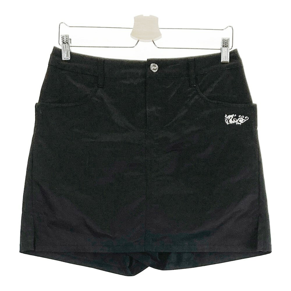 DANCE WITH DRAGON ダンスウィズドラゴン キュロットスカート ブラック系 3 【中古】ゴルフウェア レディース
