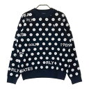 PEARLY GATES パーリーゲイツ 2022年モデル ウール混 ニットセーター ドット 総柄 ブラック系 1 【中古】ゴルフウェア レディース