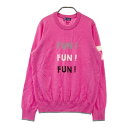 23区GOLF ニジュウサンクゴルフ ウール ニットセーター ピンク系 2 【中古】ゴルフウェア レディース