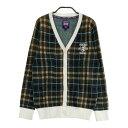 ADMIRAL アドミラル ウール混ニット カーディガン チェック柄 ブラウン系 M 【中古】ゴルフウェア レディース